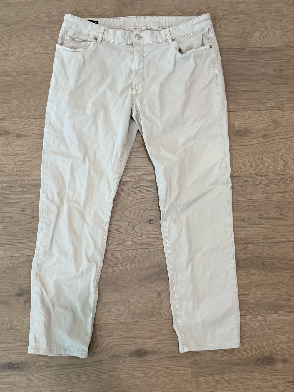 Peter Millar Light Beige Ribbed Straight Pants